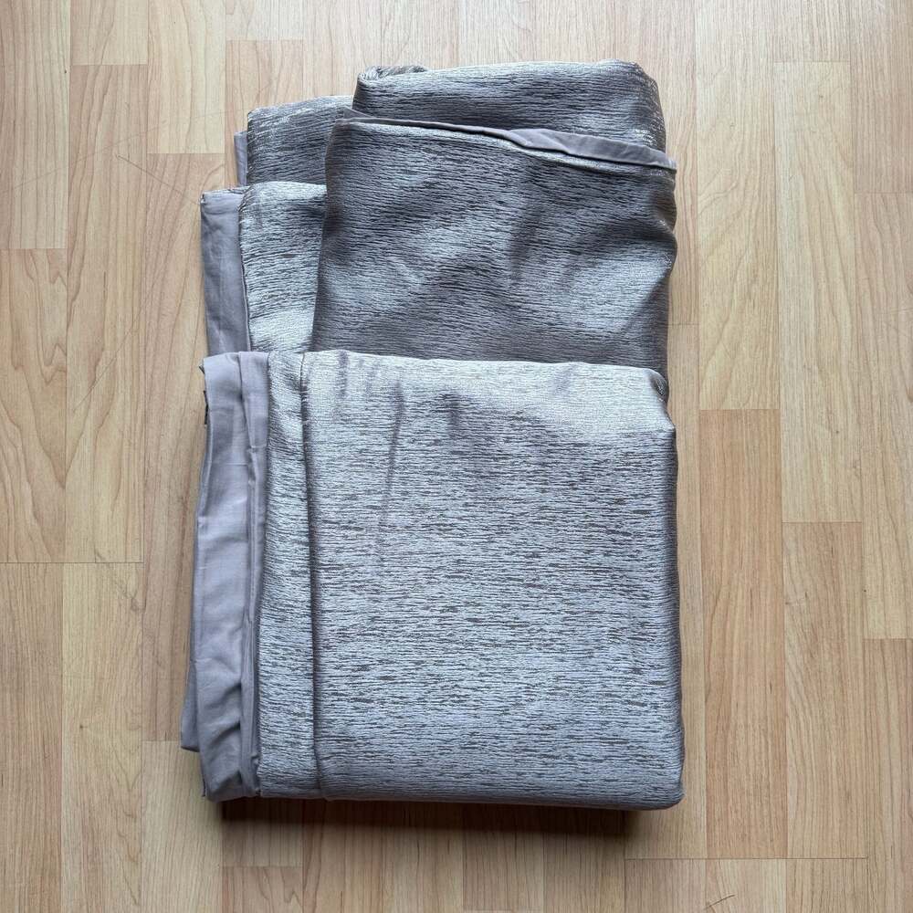 Nicole Miller Metallic Textured Taupe/Silver Full/Queen Duvet Cover Bedding